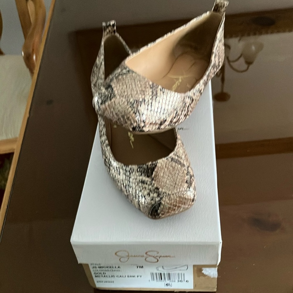 Jessica Simpson Brown and Cream Heels